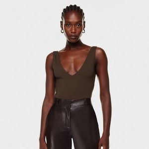 Babaton Contour v neck thong body suit